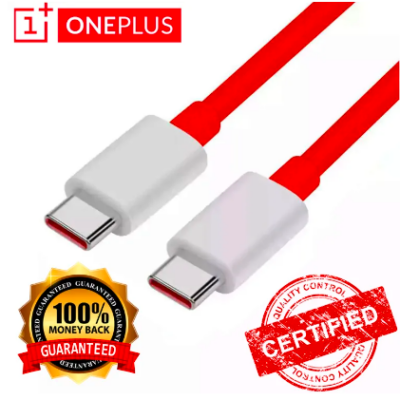 OnePlus Type-C data cable with SuperVOOC support and a 1-year guarantee that works with all Type-C devices